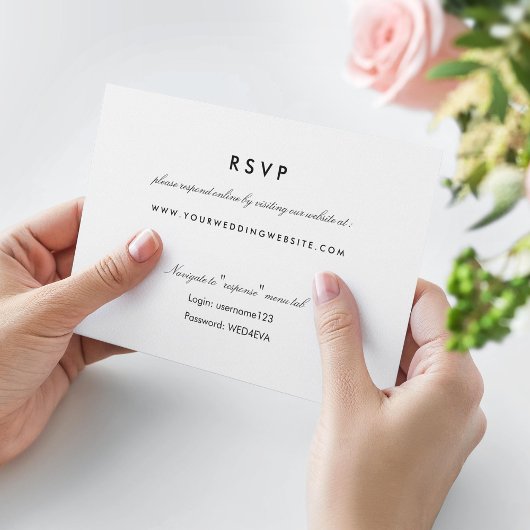 Einfache Schwarz/Weiß-Online-Antwortkarte RSVP Karte