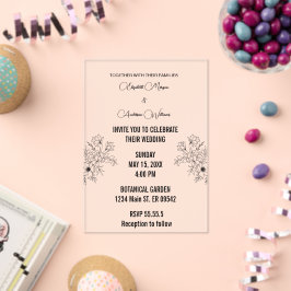 Einfache Schwarz-Weiß-Overlay-Foto-Hochzeit Acryleinladungen