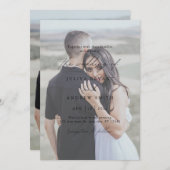 Einfache Schwarz-Weiß-Overlay-Foto-Hochzeit Einladung (Vorne/Hinten)