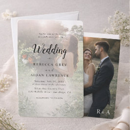 Einfache Schwarz-Weiß-Overlay-Foto-Hochzeit Einladung
