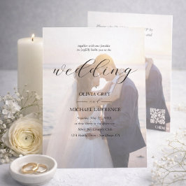 Einfache Schwarz-Weiß-Overlay-Foto-Hochzeit Einladung