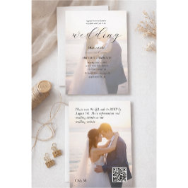 Einfache Schwarz-Weiß-Overlay-Foto-Hochzeit Einladung