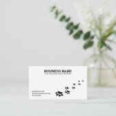 Einfache Schwarz-Weiß-Paw-Druck-Hunde Laufen Visitenkarte (Stehend Vorderseite)