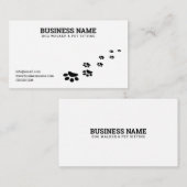 Einfache Schwarz-Weiß-Paw-Druck-Hunde Laufen Visitenkarte (Vorne/Hinten)