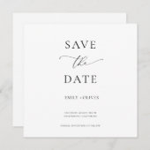 Einfache Schwarz/Weiß-Platz Save the Date (Vorne/Hinten)