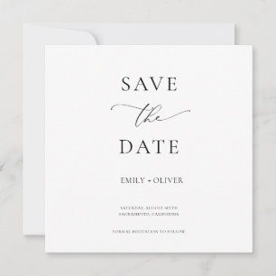 Einfache Schwarz/Weiß-Platz Save the Date