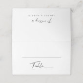 Einfache Schwarz-Weiß-Platzkarte Platzkarte (Außenseite Aufgefaltet)