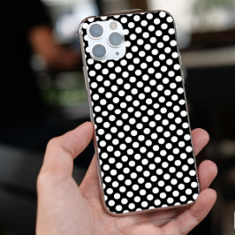 Einfache Schwarz-Weiß-POlka Dots Klassik Monochrom Case-Mate iPhone Hülle