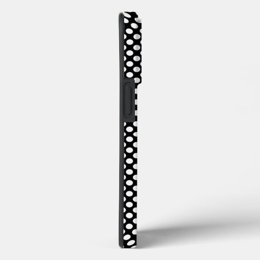 Einfache Schwarz-Weiß-POlka Dots Klassik Monochrom Case-Mate iPhone Hülle (Rückseite / Rechts)
