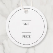Einfache Schwarz-Weiß-Preismarken Geschenkanhänger (Rückseite)
