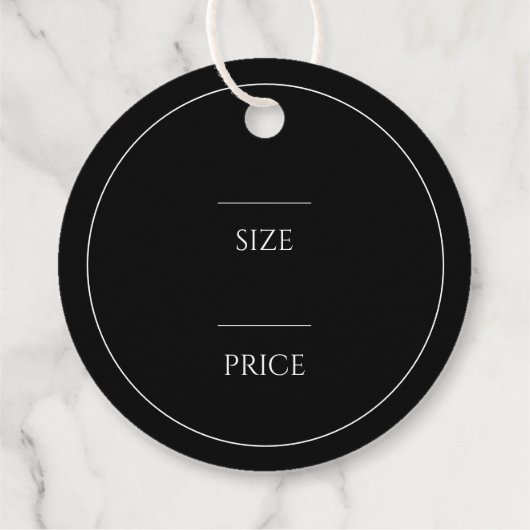 Einfache Schwarz-Weiß-Preismarken Geschenkanhänger (Rückseite)