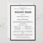 Einfache Schwarz-Weiß-Probe Begrüßungsessen Einladung (Vorderseite)