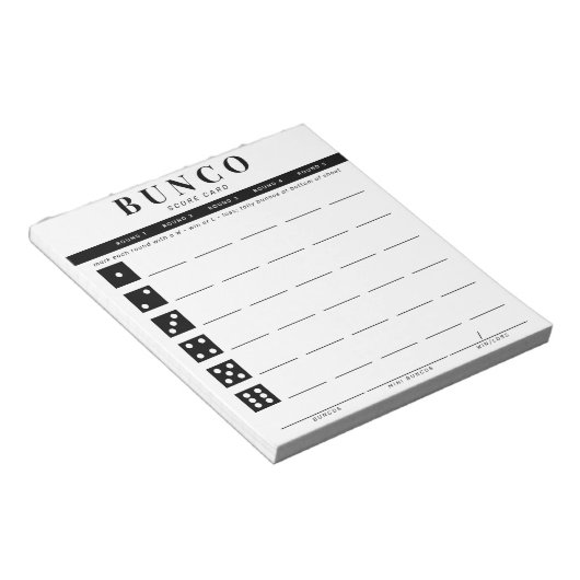 Einfache Schwarz-Weiß-Punktekarte Notepad Notizblock (angewinkelt)