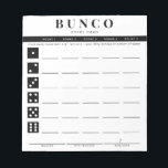 Einfache Schwarz-Weiß-Punktekarte Notepad Notizblock<br><div class="desc">Entferne so viele Punktkarten wie nötig von diesem Notizblock und schlüpfe dein Bunco-Spiel mit diesen, bereit zu gehen und leicht zu benutzen, Abreißen von Punkteblättern und jeder Spieler kann leicht behalten, die Spur seiner Gewinne und Verluste, sowie das Sammeln von buncos und kleinen buncos für bis zu fünf Runden. Kühne...</div>
