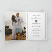 Einfache Schwarz-Weiß QR Code Elegante Hochzeit Einladung (Innenseite)