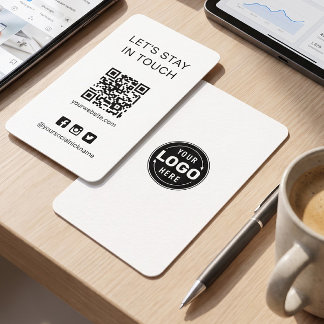 Einfache Schwarz-Weiß-QR-Code-Karte für soziale Me Visitenkarte
