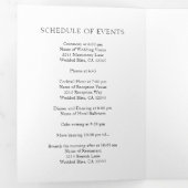 Einfache Schwarz-Weiß-QR-Code Moderne Hochzeit Dreifach Gefaltete Einladung (Innen Erste Seite)