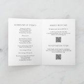 Einfache Schwarz-Weiß-QR-Code Moderne Hochzeit Einladung (Innenseite)