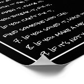 Einfache Schwarz-Weiß-Regeln Poster (Ecke)