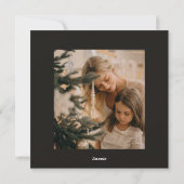 Einfache Schwarz-Weiß-Rentiere Evergreen Trees Feiertagskarte (Rückseite)