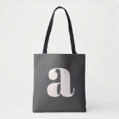 Einfache Schwarz-Weiß-Retro-Monogramm Tasche (Vorderseite)