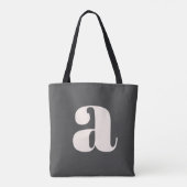 Einfache Schwarz-Weiß-Retro-Monogramm Tasche (Rückseite)