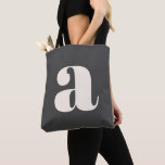 Einfache Schwarz-Weiß-Retro-Monogramm Tasche<br><div class="desc">Einfache Schwarz-Weiß-Retro-Monogramm-Totbeutel</div>