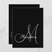 Einfache Schwarz-Weiß-Rezeption Einladung (Vorne/Hinten)