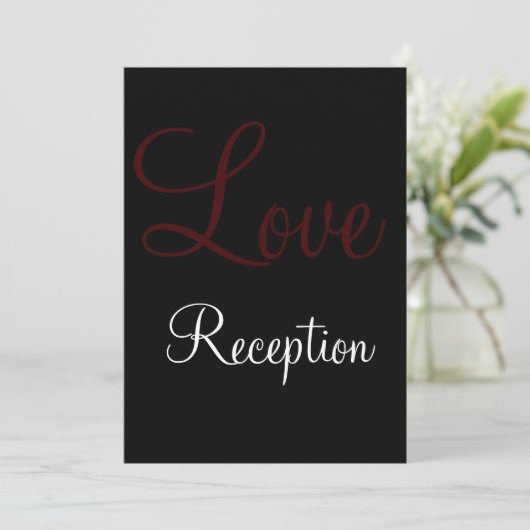 Einfache Schwarz-Weiß-Rezeption Einladung (Stehend Vorderseite)