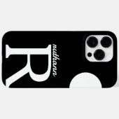 Einfache Schwarz-Weiß-Riesenmonogramm Case-Mate iPhone Hülle (Rückseite (Horizontal))