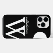 Einfache Schwarz-Weiß-Riesenmonogramm iPhone Hülle (Rückseite (Horizontal))