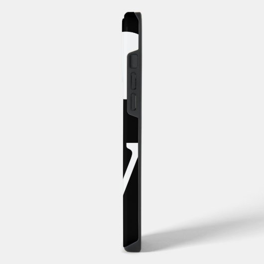 Einfache Schwarz-Weiß-Riesenmonogramm iPhone Hülle (Linke Seite)