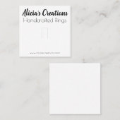 Einfache Schwarz-Weiß-Ring-Display-Verpackung Quadratische Visitenkarte (Vorne/Hinten)