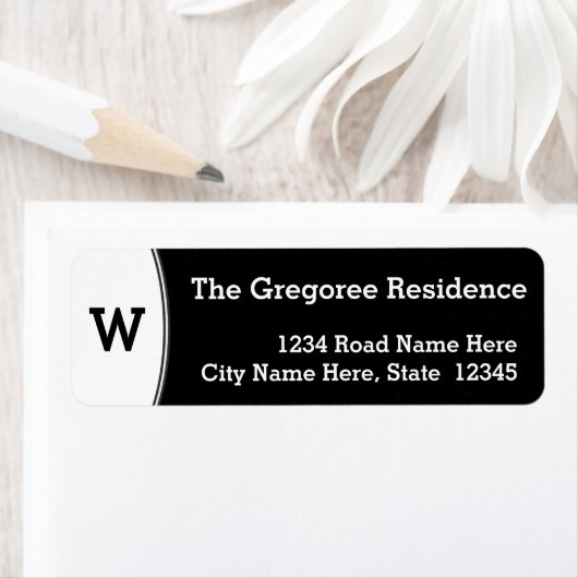 Einfache Schwarz-Weiß-Rücksendeadresse (Insitu)