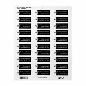 Einfache Schwarz-Weiß-Rücksendeadresse (Vorne)