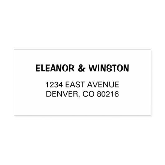 Einfache Schwarz-Weiß-Rücksendeadresse Permastempel (Design)