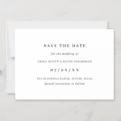 Einfache Schwarz/Weiß Save the Date Minimalistisch Magneteinladung (Vorderseite)