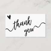 Einfache Schwarz-Weiß-Schrift Dankeschön-Karte Visitenkarte (Vorderseite)
