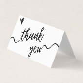 Einfache Schwarz-Weiß-Schrift Dankeschön-Karte Visitenkarten (Vorderseite)