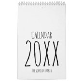 Einfache Schwarz-Weiß-Schrift Kalender (Titelbild)