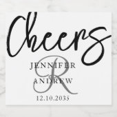 Einfache Schwarz-Weiß-Schrift Schaumweinetikett (Einzelnes Label)