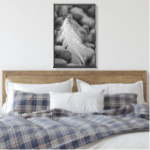 Einfache Schwarz-Weiß-Schwan-Federn Wassertropfen Leinwanddruck (Insitu (Schlafzimmer))