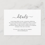 Einfache Schwarz-Weiß-Script-Hochzeit Begleitkarte (Vorderseite)