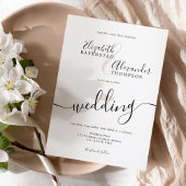 Einfache Schwarz-weiß-Script-Hochzeit Einladung