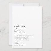 Einfache Schwarz-Weiß-Script-Hochzeit Einladung (Vorderseite)