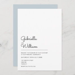 Einfache Schwarz-Weiß-Script-Hochzeit Einladung
