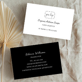 Einfache Schwarz-Weiß-Seife hinzufügen Logo Visitenkarte