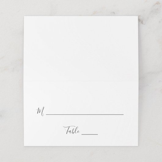 Einfache Schwarz-Weiß-Skriptereihe Platzkarte (Außenseite Aufgefaltet)