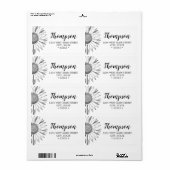 Einfache Schwarz-Weiß-Sonnenblumen-Rückgabe (Vorne)