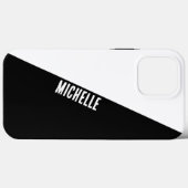 Einfache Schwarz/Weiß Split Stilftiger Individuell Case-Mate iPhone Hülle (Rückseite (Horizontal))